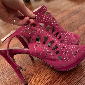 Detailed Vince Camuto Peep Toe Heels